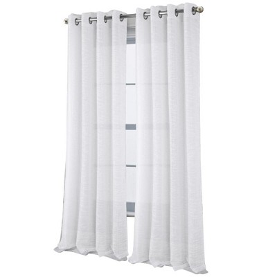 RT Designers Collection Dexter Linen Texture Grommet Light Filtering Window Curtain Panel White