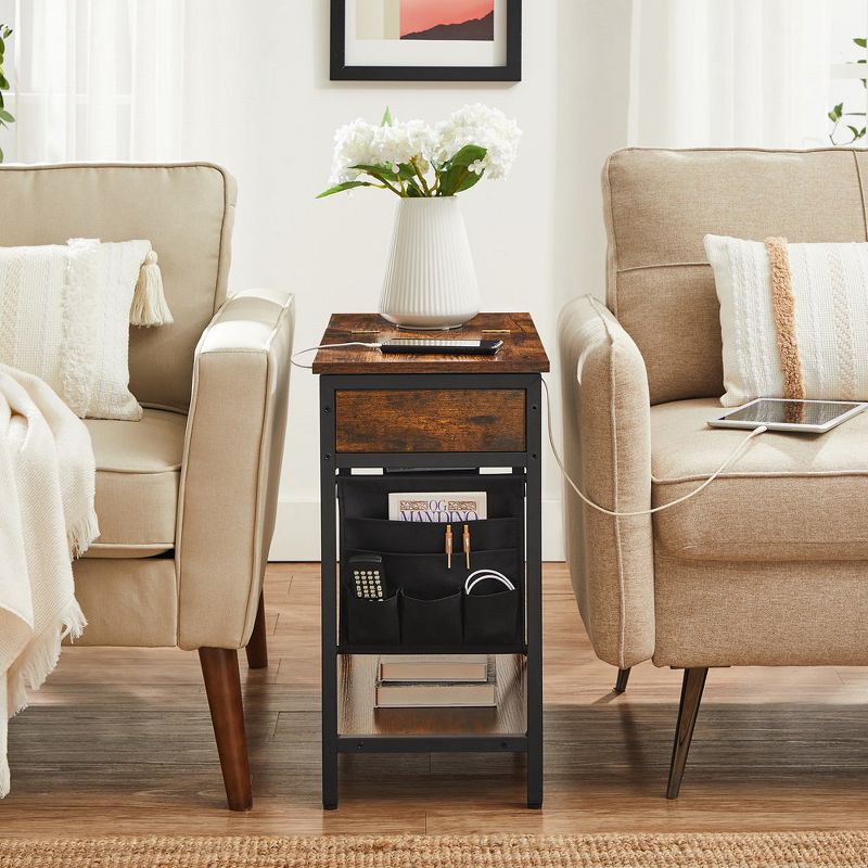 VASAGLE Side Table End Table with USB Ports and Outlets, Nightstand with Charging Station, 3 of 7