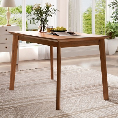 Vynxaria Mid-century Modern 47 inch Dining Table, Space-Saving Dinette with Rubberwood Legs, for Home, Kitchen, Apartment