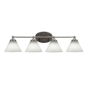 Toltec Lighting Capri 4 - Light Vanity in  Brushed Nickel with 7" White Muslin Shade - 1 of 2