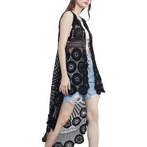 Anna-Kaci Women's Bohemian Crochet Lace Vest - 1 of 4