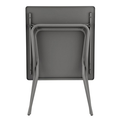 Titanium Gray Galvanized Steel Rectangular Folding Table
