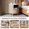 Whisen Modern Round Nightstand with Storage Drawer & Open Shelf, Curved Design for Home - 2 of 4
