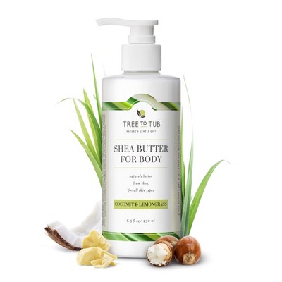 Tree To Tub, Soothing Shea Butter Body Lotion For Sensitive Skin - Coconut & Lemongrass (8.5 fl oz)