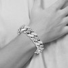 Black Bow Jewelry 19mm Stainless Steel Polished and Textured Curb Chain Bracelet, 8.5 In - 4 of 4