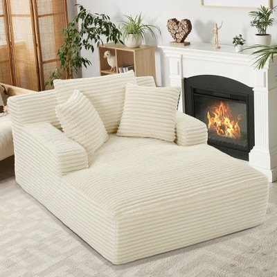 Dolonm 66" Deep-seated Armchair Recliner, Compressed Boneless Modern Sofa, Corduroy,No Assembly,for Living Room and Bedroom