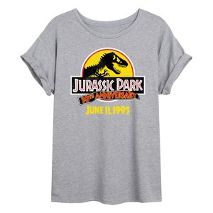 Women's - Jurassic Park - 30Th Logo Oversized Graphic T-Shirt - 1 of 4