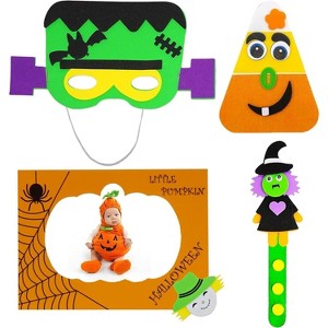 4E's Novelty Halloween Crafts for Kids (Makes 4) – Foam Halloween Craft Kit with Frame, Mask, Bookmark & Candy Corn - 1 of 4