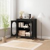 Coucheta 31 Inch Small Sideboard Buffet Cabinet with Glass Doors & Adjustable Shelf, Wood Storage Cabinet, Accent Furniture for Living Rooms - 2 of 4