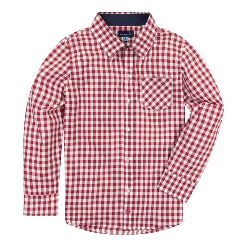 Andy & Evan Kids Red Gingham Button Down Shirt, Size 8, 1 of 6