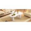Easy Assembly Nesting Coffee Table Set of 2, Cream Style Cloud Coffee Table with Round Small Side Table, Irregular Center Table for Living Room - 2 of 4