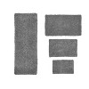 Fantasia Bath Rug Bathroom Rugs Set, Washable Rug, Extra Soft and Absorbent bath Rug, Bath Mat Set, Non-Slip, 4 Pcs Set with Runner, Gray - 2 of 4
