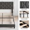 Jojoka Upholstered Platform Bed Frame with Adjustable Headboard, Diamond Pattern, Wood Slats, Noise-Free, No Box Spring Needed - 4 of 4