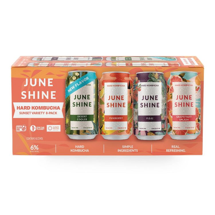 JuneShine Hard Kombucha Sunset Variety - 8pk/12 fl oz cans, 1 of 5