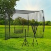 Resenkos 17' x 5.5' Baseball Net with Strike Zone, Tee, Caddy, and Carry Bag for Pitching and Hitting, Portable Extra Large Softball Black - 3 of 4