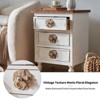 Sapphtopaz Farmhouse Nightstand with Unique Floral Knobs Handle Rustic End Table with 3 Drawers & Gourd Legs Night Stand for Bedroom,Living Room - 2 of 4
