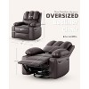 Manual PU Leather Recliner Chair - 26.8" Ergonomic Design with Cup Holders & Storage, for Home Theater, Living Room - 2 of 4