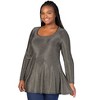 24seven Comfort Apparel Plus Size Scoop Neck Long Sleeve Shimmery Fabric Tunic Top - 2 of 4