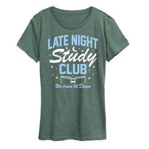 Women's - Instant Message - Late Night Study Club Short Sleeve Graphic T-Shirt - 1 of 4