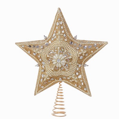 Kurt Adler 13.5-inch Platinum Star Treetop With Glitter : Target