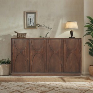 Modern 4-Door Wooden Cabinet With Adjustable Shelves, Wooden Sideboard, Storage Cabinet With Doors And Shelves, Wooden Sideboard-Cuddlewood - 1 of 4