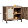 Rattan Buffet Cabinet with Storage Doors and Adjustable Shelf for Living Room and Hallway - 2 of 4
