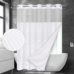 LunaLulinlk Hookless Shower Curtain with Snap in Liner - 1 of 4
