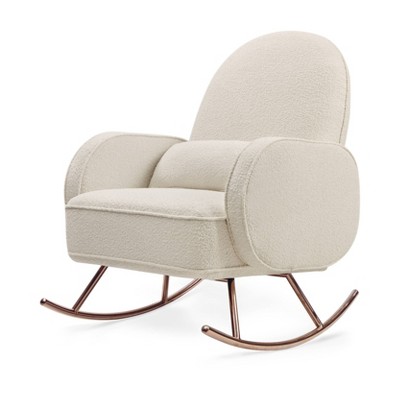 Nursery Works Compass Rocker, Greenguard Gold Certified - Ivory Boucle with Rose Gold Legs