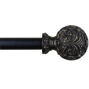 Urbanest 1-inch Diameter Scroll Ball Adjustable Single Drapery Curtain Rod - 1 of 4