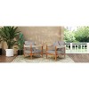 Okak Patio Accent Chairs with Handwoven Rope Frame,2 PCS,Upholstered Outdoor Armchair Acacia Club Chair for Backyard&Garden,400lbs Max - 2 of 4