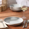 Gibson Elite Beckett 4-Piece Ash White Dinner Bowl Set – Reactive Glaze Stoneware – Shallow Pasta Bowls - 4 of 4