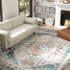 HOMCOM 8x10 Area Rug, Vintage Machine Washable Rug, Non-Slip Floor Carpet for Living Room, Bedroom, Dining Room, Home Office, Brown and Blue - 3 of 4