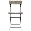 vidaXL Folding Bistro Chair Set of 2 Grey Poly Rattan, Powder-Coated Steel - 4 of 4