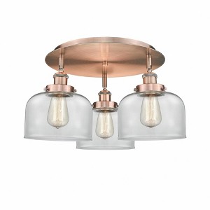 Bell - 3 Light Flush Mount In Art Deco Style-9.25 Inches Tall and 19.75 Inches Wide - 1 of 1