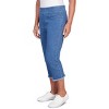 Alfred Dunner Womens Denim Fringe Capri Pant - 3 of 4