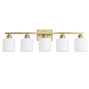 DAKAFUL Bathroom Vanity Light, 4/5/6/8/10-Light Vanity Fixture with Frosted Glass Shades,Reversible Wall Light Over Mirror, for Bathroom/Bedroom - 1 of 4