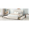 Queen Size Upholstered Platform Bed with Twin Size Trundle and Two Drawers for Bedroom - 4 of 4