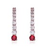 Guili Sterling Silver Curved Journey Earrings with Gemstones & Cubic Zirconia – A Sophisticated and Timeless Jewelry Piece for Effortless Elegance - 2 of 3