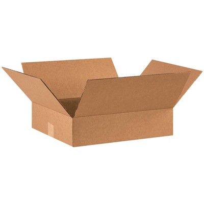 The Packaging Wholesalers Flat Corrugated Boxes 16" x 14" x 4" Kraft 25/Bundle BS161404