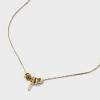 14K Gold Dipped Cubic Zirconia Rondelle Initial Necklace - A New Day™ Gold - 4 of 4