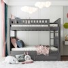 Grungis Full Over Full Loft Bed with Twin size Trundle and Guardrails,Bunk Bed with Ladder Can Divided Into 2 Beds,Loft and Bunk Bed for Bedroom - 2 of 4