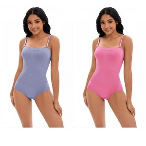 INSPIRE CHIC 2 Pcs Women's Cami Convertible Straps Slimming Waisted Buttons Bottom Butt Lifter Body Shapers - 1 of 4