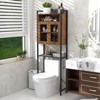 Tangkula Over The Toilet Storage Cabinet 5-Tier Bathroom Toilet Organizer w/2 Metal Mesh Doors & 3-Position Adjustable Shelf - 2 of 4