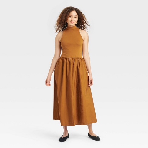 Women s Maxi A line Dress A New Day Brown S Target