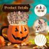 100 Pcs Halloween Pumpkin Cocktail Picks 5 Inch Bamboo Fancy Toothpicks for Appetizers, Decorative Fall Halloween Thanksgiving Party Drinks Garnish - 4 of 4