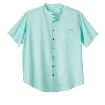 KingSize Men's Big & Tall Short Sleeve Poplin Mandarin Collar Shirt