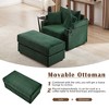 Dexmalle Modern Style Single Sofa with Ottoman,USB Ports, Two Cup Holders,Green - 4 of 4