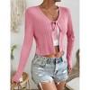 Womens Open Front Cardigans Knit Tie Shrug for Dress Sweaters Crop Cardigans - 4 of 4