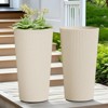 SEVOBAL 2 Piece Planters, Flower Pot with Stand, Mid-Century Modern Home Decor for Balcony Garden - 4 of 4