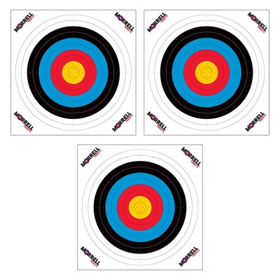 Morrell Targets 100 Pieces 80 Centimeter Thin Paper Archery Target Face with Heavy Card Stock for Sports, Outdoor Use, and Archery, 3 Pack, Multicolor